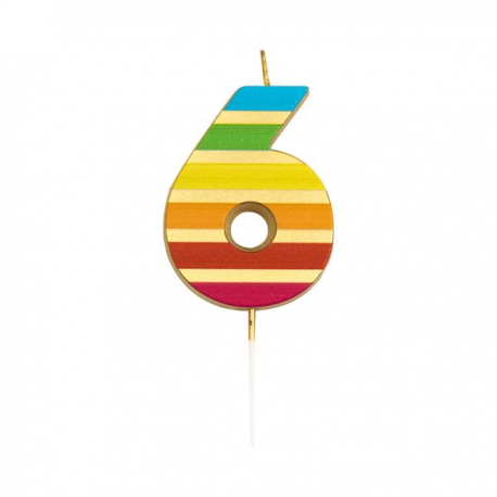 CANDELINA NUMERO 6 GOLD STRIPES
