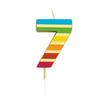 CANDELINA NUMERO 7 GOLD STRIPES