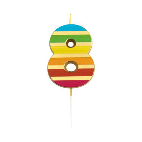 CANDELINA NUMERO 8 GOLD STRIPES