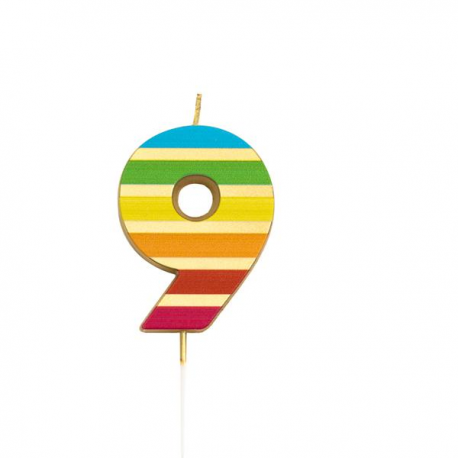CANDELINA NUMERO 9 GOLD STRIPES