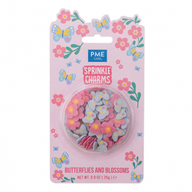 FARFALLINE E FIORI SPRINKLE CHARM 25g - Decorazioni di zucchero