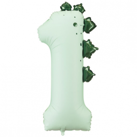 PALLONCINO MYLAR NUMERO \\"1\\" DINOSAURO - 92cm