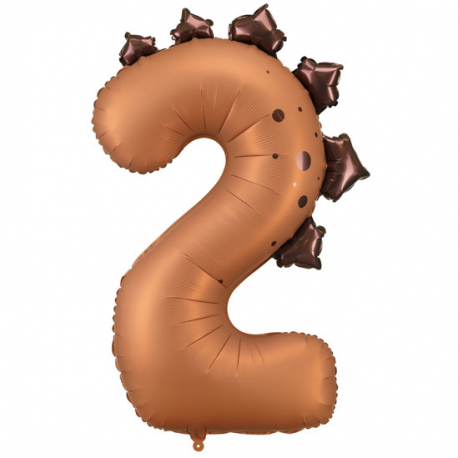 PALLONCINO MYLAR NUMERO \\"2\\" DINOSAURO - 92cm