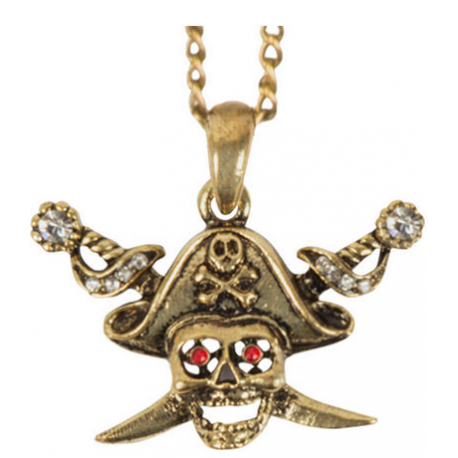 COLLANA TESCHIO DORATO PIRATA