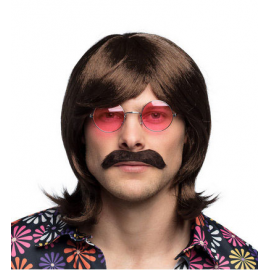 PARRUCCA \\"HIPPIE\\" GARY con baffi