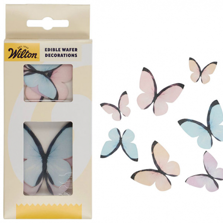 FARFALLE IN CIALDA - COLORI PASTELLO WILTON - Set 8 Pezzi