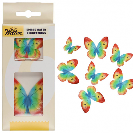 FARFALLE IN CIALDA - RAINBOW WILTON - Set 8 Pezzi