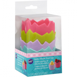 PIROTTINI IN SILICONE JUMBO A FORMA DI GUSCIO UOVO - SET 4 PZ.