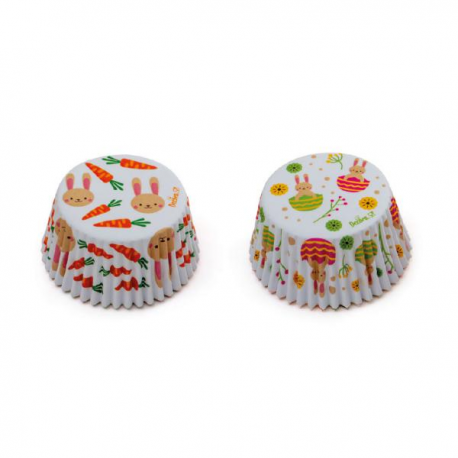 PIROTTINI PER CUPCAKES - CONIGLIO PASQUALE 50x32mm PZ.36