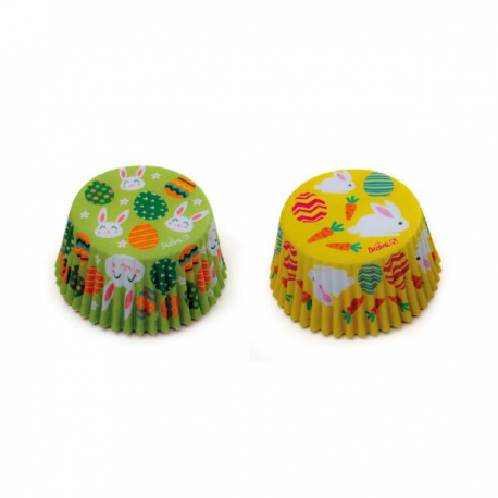 PIROTTINI PER CUPCAKES - PASQUA Gialli e Verdi 50x32mm PZ.36