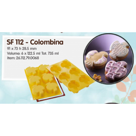STAMPO MULTIPORZIONE SILICONE - COLOMBINE PASQUA - 91x73 - h 28,5mm - Tot. 725 ml