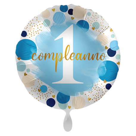 PALLONCINO \\"1° Compleanno\\" LUCKY ONE - Mylar standard 43cm