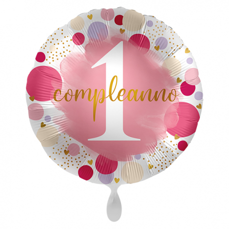 PALLONCINO \\"1° Compleanno\\" SWEET ONE - Mylar standard 43cm
