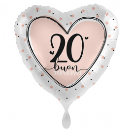 PALLONCINO \\"20 anni\\" LOVELY BIRTHDAY - Mylar standard 43cm