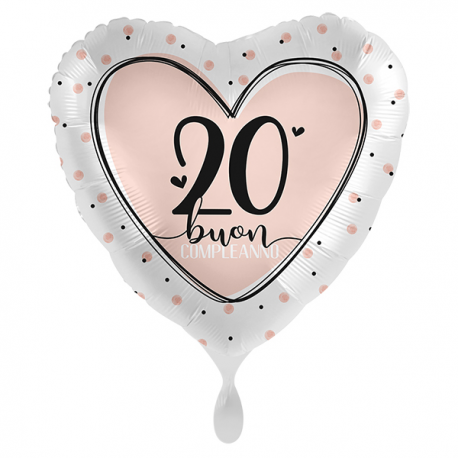 PALLONCINO \\"20 anni\\" LOVELY BIRTHDAY - Mylar standard 43cm