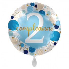 PALLONCINO \\"2° Compleanno\\" LUCKY TWO - Mylar standard 43cm