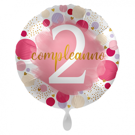 PALLONCINO \\"2° Compleanno\\" SWEET ONE - Mylar standard 43cm