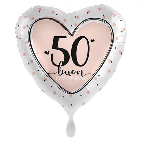 PALLONCINO \\"50 anni\\" LOVELY BIRTHDAY - Mylar standard 43cm