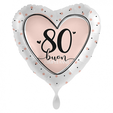 PALLONCINO \\"80 anni\\" LOVELY BIRTHDAY - Mylar standard 43cm