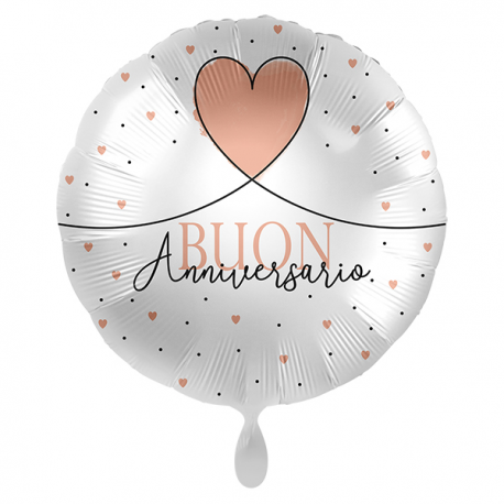PALLONCINO \\"Buon Anniversario\\" LITTLE HEART - Mylar standard 43cm