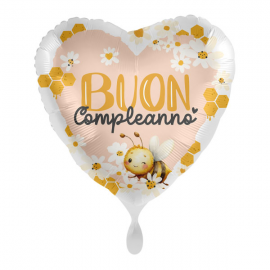 PALLONCINO \\"Buon Compleanno\\" BEE HAPPY - Mylar standard 43cm