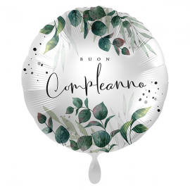 PALLONCINO \\"Buon Compleanno\\" GREEN MAGIC - Mylar standard 43cm