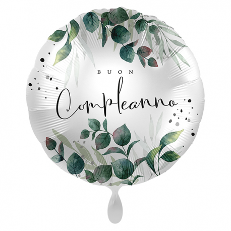 PALLONCINO \\"Buon Compleanno\\" GREEN MAGIC - Mylar standard 43cm