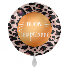 PALLONCINO \\"Buon Compleanno\\" WILD WILD - Mylar standard 43cm