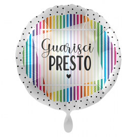 PALLONCINO \\"Guarsici Presto\\" STAY HEALTHY - Mylar standard 43cm