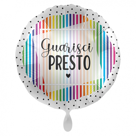 PALLONCINO \\"Guarsici Presto\\" STAY HEALTHY - Mylar standard 43cm