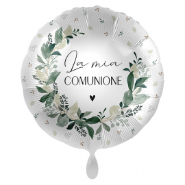 PALLONCINO \\"La mia Comunione\\" GREENERY - Mylar standard 43cm