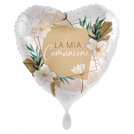 PALLONCINO \\"La mia Comunione\\" MODERN HEART - Mylar standard 43cm