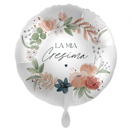 PALLONCINO \\"La mia Cresima\\" FLOWER - Mylar standard 43cm