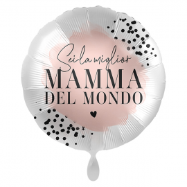 PALLONCINO \\"Migliore mamma del mondo\\" BEST MOM - Mylar standard 43cm
