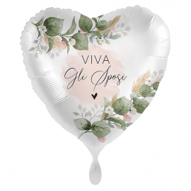 PALLONCINO \\"Viva gli Sposi\\" ROMANTICA GARDEN - Mylar standard 43cm