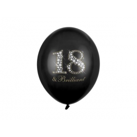 PALLONCINI \\"18 & BRILLIANT\\" - Pz.6 - ø cm.30 NERI