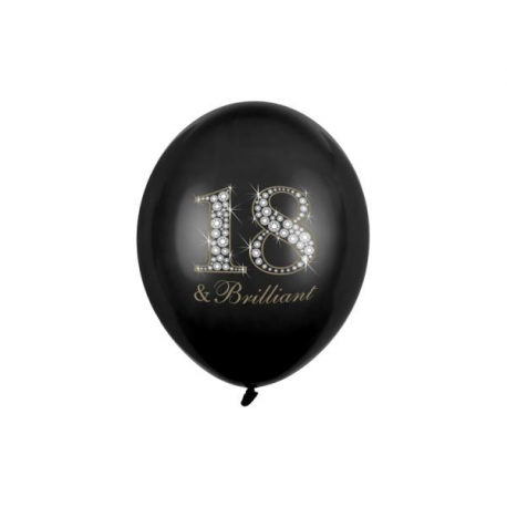 PALLONCINI \\"18 & BRILLIANT\\" - Pz.6 - ø cm.30 NERI