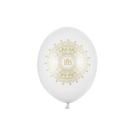 PALLONCINI COMUNIONE IHS METALLIC - Pz.6 - ø cm.30