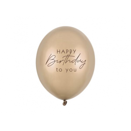 PALLONCINI HAPPY BIRTHDAY METALLIC COLD GOLD - Pz.6 - ø cm.30