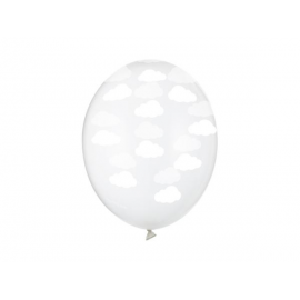 PALLONCINI NUVOLE BIANCHE - Pz.6 - ø cm.30 TRASPARENTI