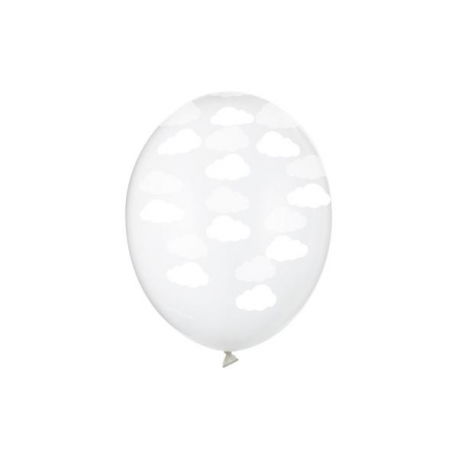 PALLONCINI NUVOLE BIANCHE - Pz.6 - ø cm.30 TRASPARENTI