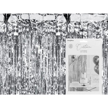 TENDA DECORATIVA PER FESTE ARGENTO 100x200cm