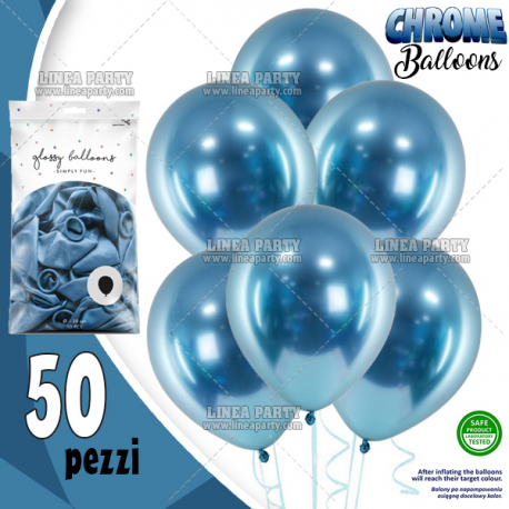 PALLONCINI CHROME BLU - Pz.50 - ø cm.30 (glossy balloons)