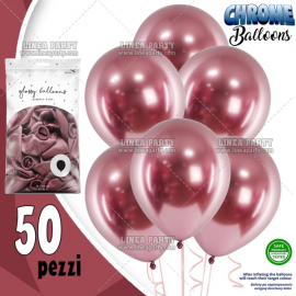 PALLONCINI CHROME ROSA GOLD - Pz.50 - ø cm.30 (glossy balloons)