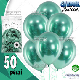 PALLONCINI CHROME VERDI - Pz.50 - ø cm.30 (glossy balloons)