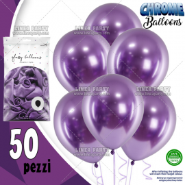 PALLONCINI CHROME VIOLA - Pz.50 - ø cm.30 (glossy balloons)