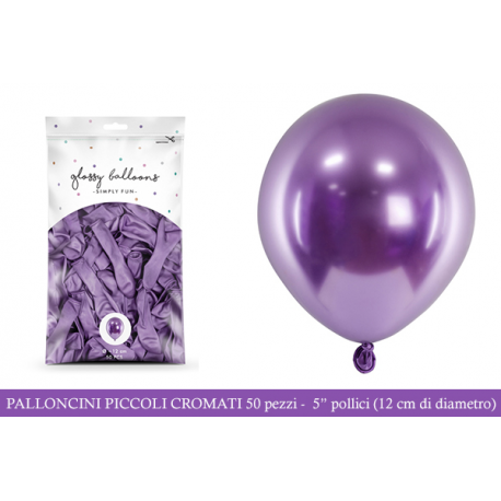PALLONCINI PICCOLI CHROME VIOLA - Pz.50 - ø cm.12 (glossy balloons)
