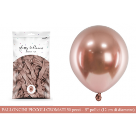 PALLONCINI PICCOLI ROSA GOLD - Pz.50 - ø cm.12 (glossy balloons)
