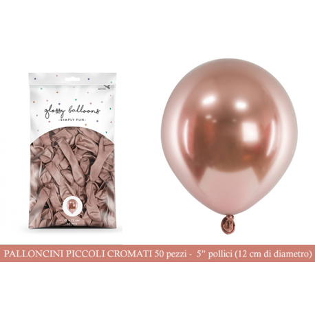PALLONCINI PICCOLI ROSA GOLD - Pz.50 - ø cm.12 (glossy balloons)