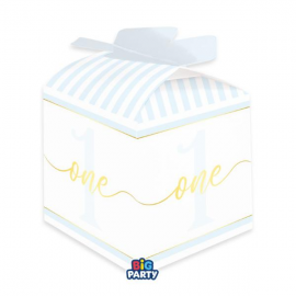 10 SCATOLINE 1° COMPLEANNO AZZURRO 5x7x5cm \\"One today Light Blue\\"